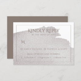Beige | Elegant Taupe Wasserfarbenentree RSVP Karte