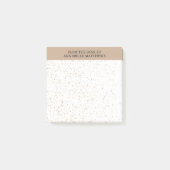 Beige Elegant vom Schreibtisch mit Name Monogramm  Post-it Klebezettel (Vorderseite)