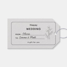 Beige Elegant Wedding Geschenk Tag
