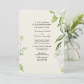 Beige Elegant White Hydrangea Wedding Einladung (Stehend Vorderseite)