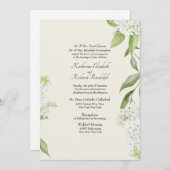 Beige Elegant White Hydrangea Wedding Einladung (Vorne/Hinten)