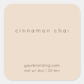 Beige Elegante Candle Cosmetic Aufkleber Etikett (Vorderseite)
