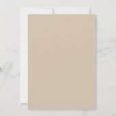 Beige Elegante Minimalistische Tischnummer Card (Rückseite)