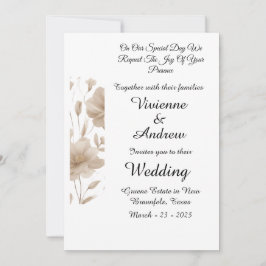 Beige Elegante Moderne Hochzeitseinladung Einladung