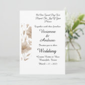 Beige Elegante Moderne Hochzeitseinladung Einladung (Stehend Vorderseite)