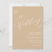 Beige elegante Schrift in einer Minimalistischen H Einladung (Vorderseite)