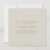 Beige Elegante Square Drei Foto Hochzeitswohnung Dankeskarte (Rückseite)