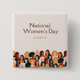 Beige Eleganter Nationaler Frauentag Button