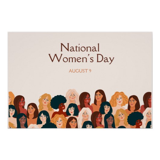 Beige Eleganter Nationaler Frauentag Poster (Vorderseite)