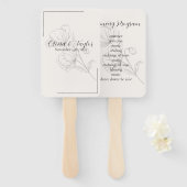 Beige Eleganz Hochzeitsprogramm Fächer (Vorne und Hinten)