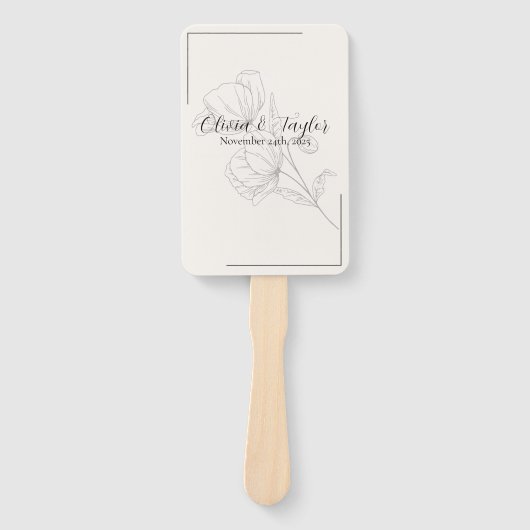 Beige Eleganz Hochzeitsprogramm Fächer (Vorderseite)
