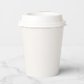 Beige Eleganz Pappbecher (Rückseite)