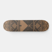 Beige Elephant Pyramid Mosaic Aztec Pattern Indisc Skateboard (Horizontal)