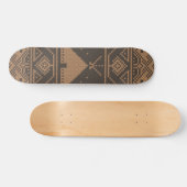 Beige Elephant Pyramid Mosaic Aztec Pattern Indisc Skateboard (Horizontal)