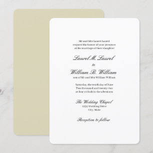 Beige Eltern der Braut Einladung zur Hochzeit