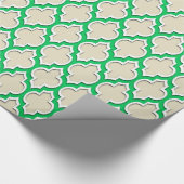 Beige Emerald Green Wht XL Marokkaner #4DS Geschenkpapier (Ecke)