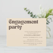 beige-Engagement-Partei Einladung (Stehend Vorderseite)