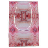 Beige Erde Toned Diamond Wasserfarbe Handgestriche Mittlere Geschenktüte (Vorderseite)