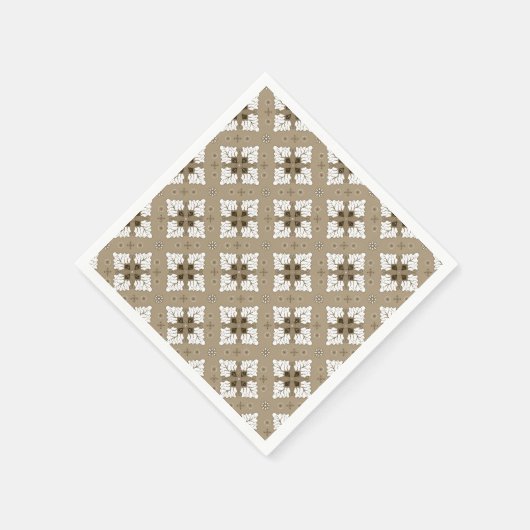 Beige ethnic damask batik seamless pattern serviette (Ecke)