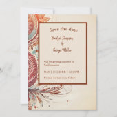 Beige ethnische Hochzeit sicher die Dattelkarte (Vorderseite)