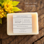 Beige | Etikett für Seifenzutaten Quadratischer Aufkleber