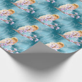 Beige Eule auf der Lila Blumenzweigung Magischer S Geschenkpapier (Ecke)