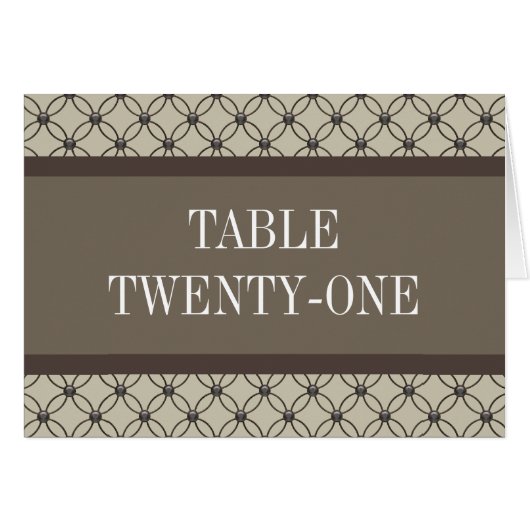 Beige Extravagante Lattice-Tischnummer (Vorderseite (Horizontal))