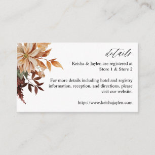 Beige Fall Floral Details Umschließungskarte Begleitkarte