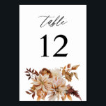 Beige Fall Floral Tischnummer<br><div class="desc">Dress up your wedding or Party tables with your Beige Fall Floral Tischnummer Card.</div>