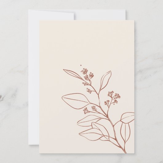 Beige Fall in Liebe Brautdusche Einladung (Rückseite)