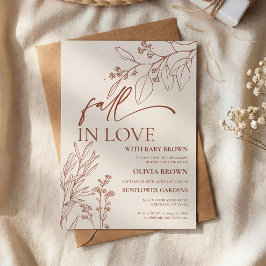 Beige Fall in Love Baby Shower Einladung