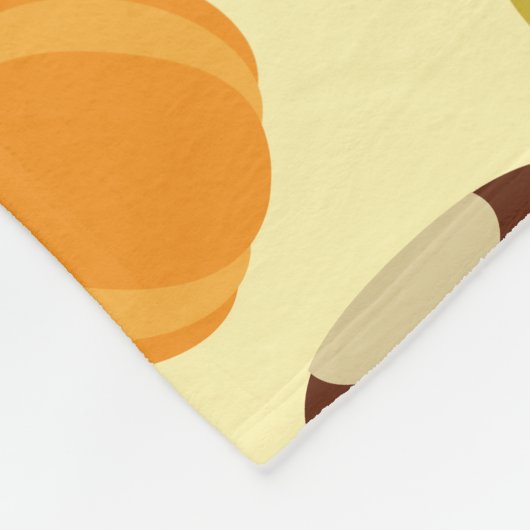 Beige Fall Pumpkin Berries Kastanienmuster Fleecedecke (Ecke)