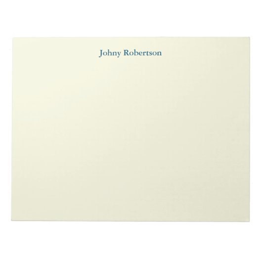 Beige Farbe Schlicht Elegante Beruflich Moderne Notizblock (Vorderseite)