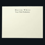 Beige Farbe Schlicht Elegante Beruflich Moderne Notizblock<br><div class="desc">Einfaches,  modernes,  minimalistisches Design für Unternehmen. Diese Vorlage kann an alle beruflichen Beruf angepasst werden.</div>