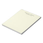 Beige Farbe Schlicht Minimalistisch Notizblock (Rotiert)