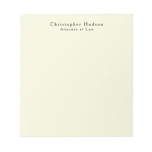 Beige Farbe Schlicht Minimalistisch Notizblock (Vorderseite)