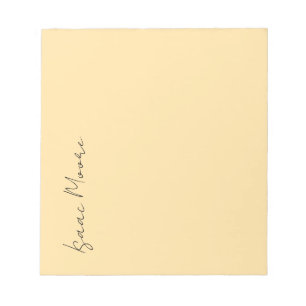 Beige Farbe Schlichte Elegante Schrift Kalligrafie Notizblock