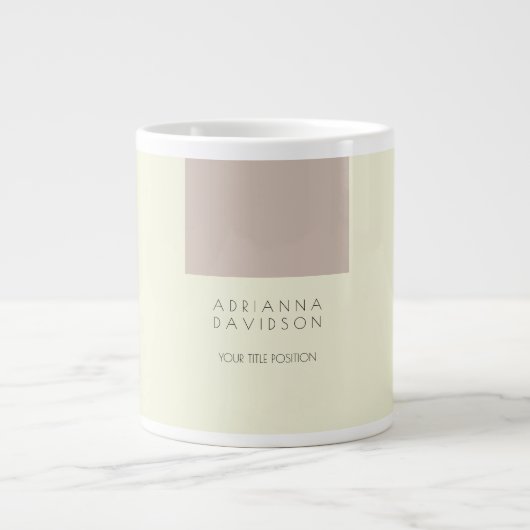 Beige Farbe Weiß Trendfarben Minimalistisch Jumbo-Tasse (Vorderseite)