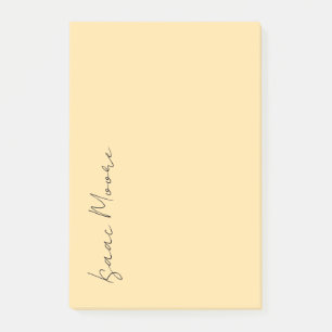 Beige-Farbige einfache elegante Schrift Kalligrafi Post-it Klebezettel