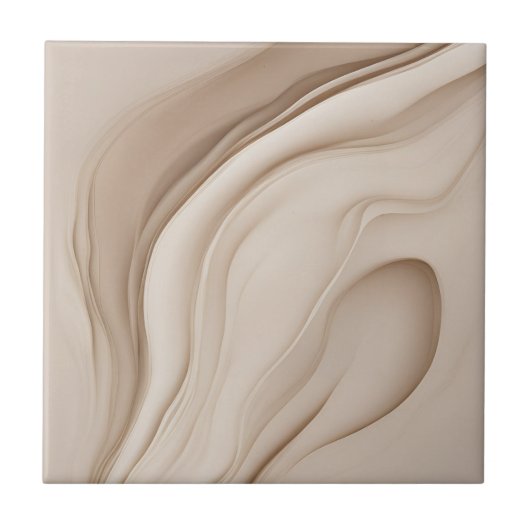 Beige Faux-Relief-Abstraktkunst Fliese (Vorderseite)