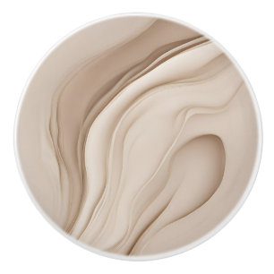 Beige Faux-Relief-Abstraktkunst Keramikknauf