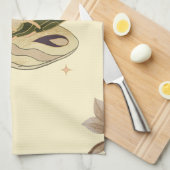 Beige Fee Moth, Mystische Grafik Geschirrtuch (Viertel Falte)