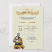 Beige Firefighter Retirement Party Einladung (Vorderseite)