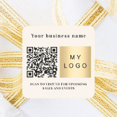 Beige Firmenbezeichnung qr Code Quadratischer Aufkleber