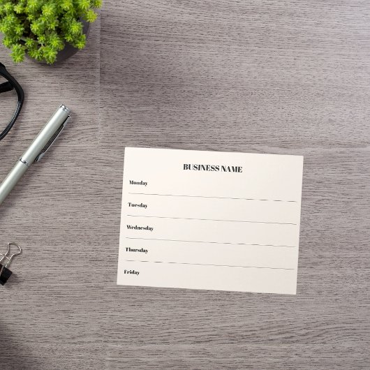Beige Firmenbezeichnung Woche Notizblock