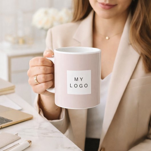 Beige Firmenlogo Kaffeetasse