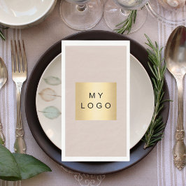 Beige Firmenlogo Serviette