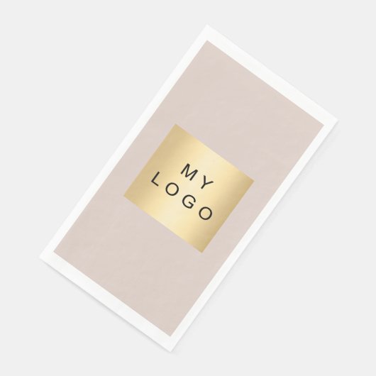 Beige Firmenlogo Serviette (Ecke)