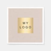 Beige Firmenlogo Serviette (Vorderseite)