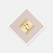 Beige Firmenlogo Serviette (Ecke)